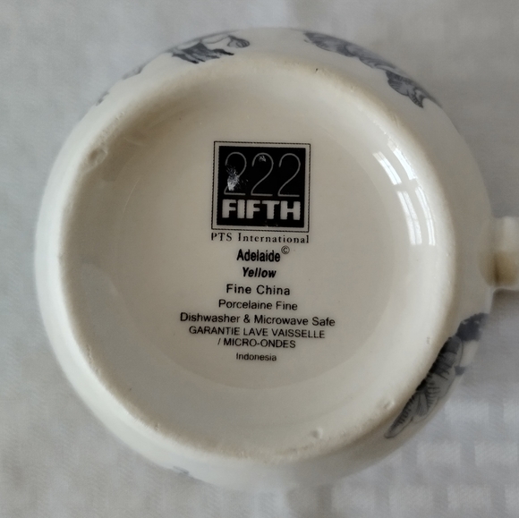 222 Fifth Adelaide Yellow black bird floral coffee tea Mug - Picture 11 of 12